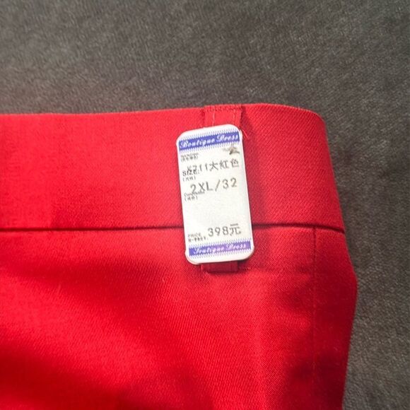 Men’s Red Slim Fit 2 Piece Prom Party Formal Suit Size 36 Jacket 32 Pants NEW - Picture 14 of 15